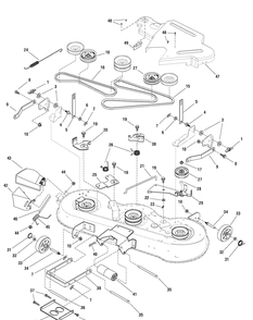 46" Mower Deck - Clutch And Support, With Guard Diagram and Parts List for 7800483-ELT22460F 2009 Briggs and Stratton Lawn Tractor